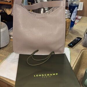 Longchamp Women's Beige Leather Shoulder Bag